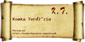 Komka Terézia névjegykártya