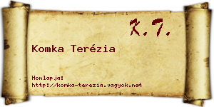Komka Terézia névjegykártya